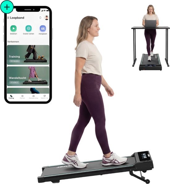 Dreaver Dreaver Elevate One - 2 in 1 Loopband Inklapbaar 6KM/U met 9% Hellingsfunctie - Inclusief App & Accessoires - Hardloopband - Treadmill - Wandelband - Walking pad - Voor Thuis