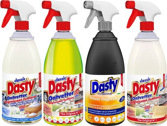 Dasty Dasty Ontvetter Voordeelpack - 4PACK - Baking Soda, Citroen, Power & Marseille | 4 liter dasty