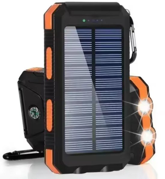 Samsung Solar Powerbank 20.000mAh – Waterdicht & Schokbestendig – Zonne-energie – Snelladen via USB & USB-C – Voor iPhone, Samsung, Android – Powerbank met Zaklamp – Outdoor, Kamperen & Noodpakket – Vakantie - Draagbare Oplader 3-in-1 -
