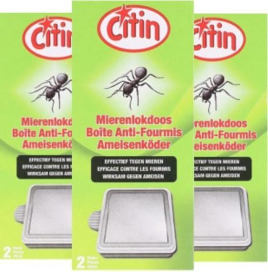 TradeFix 3x Mierenlokdoos - 6 Stuks - CITIN - Voor binnen en buiten - Insectenval - Mierenlokloos - Mieren - Lokdoos - Ongediertebestrijding - Mierenval - mieren bestrijden - mieren gif - draaigat - Veilig voor kinderen en dieren.