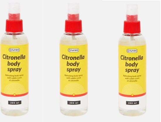 Lunea Lunea - 3X Bodyspray - Citronella - Voordeelpak - Frisse citroengeur - Insectenwerend - Geen muggenbeten - 3X200 ml