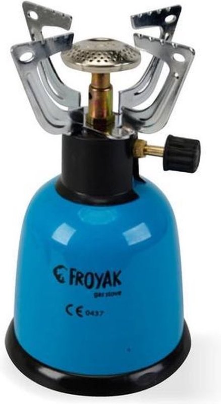 Froyak Froyak Campingkooktoestel-1-Pits Camping Gasbrander met Afdekkap