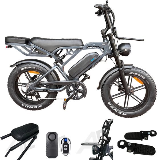 TradeFix V20 Pro Fatbike - Donkergrijs - Inclusief Accessoiresset