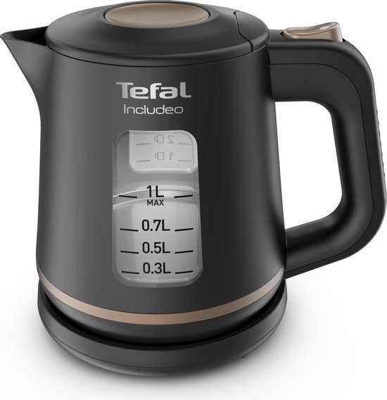 Tefal Tefal Includeo KI5338 - Waterkoker - 1L - Maataanduiding - Anti-kalkfilter - 2400W - Zwart