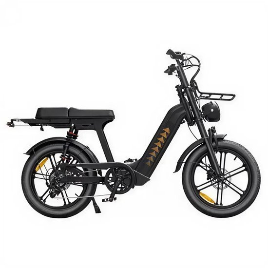 QmWheel QMWHEEL D50 Elektrische Fatbike - Lage Instap - 20 Inch - 250W Motor - 7 Versnellingen - 60 km Actieradius - Hydraulische Schijfremmen - Zwart