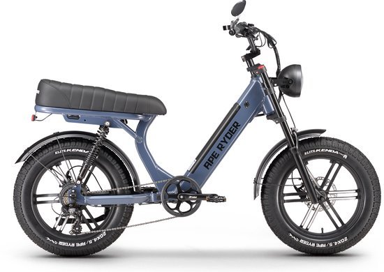 Ape Ryder Ape Ryder MD10 Premium Elektrische Fatbike 250W / 48V / 14.5AH / 20Inch Oud Blauw