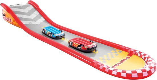 Racing Racing Fun Glijbaan 257cm x 216cm x 84cm - Opblaasbare Waterglijbaan