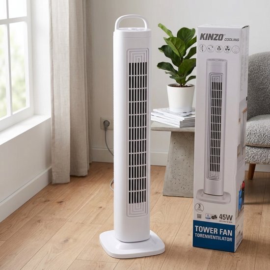 Kinzo Kinzo torenventilator All-11320 – wit 78 cm - Witte ventilator