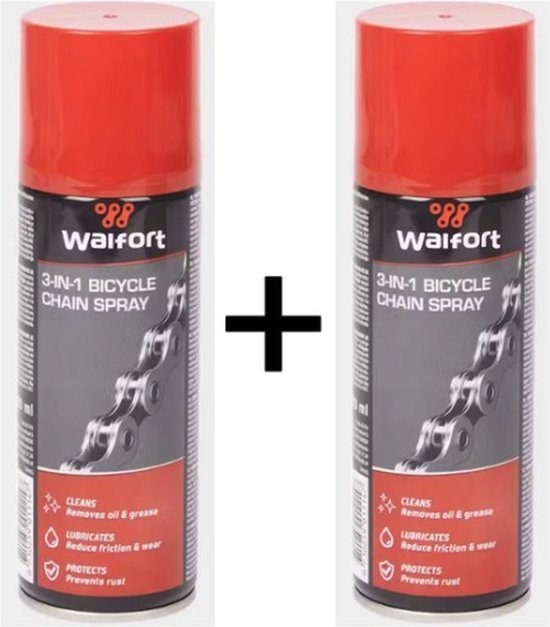 Walfort Walfort kettingspray - Smeermiddel - Fiets - Waterbestendig -2 x 200 ML