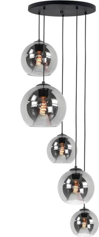 TradeFix Hanglamp Smoking Glass - 5 lichts - Smoke glas - 5 bollen (2 x 15,2 x 20 ,1 x 25 cm) - Rookglas - LY8516-5D