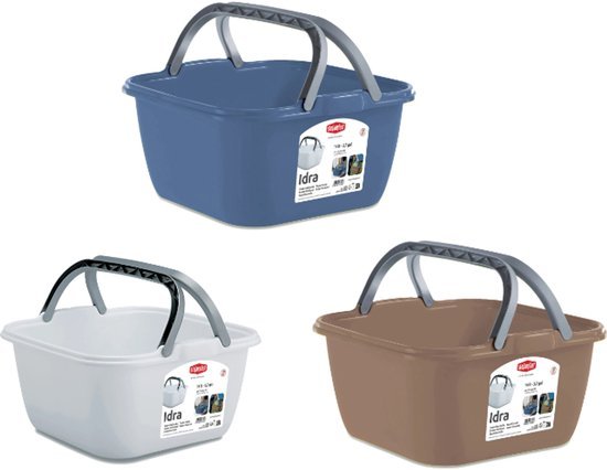 Stefanplast Stefanplast - Wasbak - Vierkant - 35x35x18 cm - 13 Liter - Willekeurige Kleur