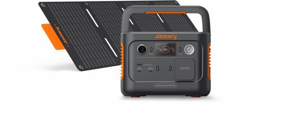 Jackery Jackery Explorer - 300 Plus + 40W Mini - Portable powerstation en Zonnepaneel - draagbare zonne-generator met 40W zonnepaneel - 288 Wh - ultralichte LFP-accu - 2-in-1-kabel voor het dragen en opladen - 5 USB-C/USB-A/DC 300 W - voor buiten, thuiswerk
