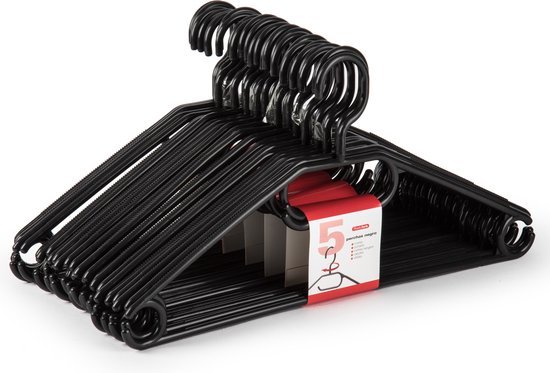PlasticForte PlasticForte Kledinghangers - 40x - zwart - kunststof - 40,5 cm - kledingkast opruimen