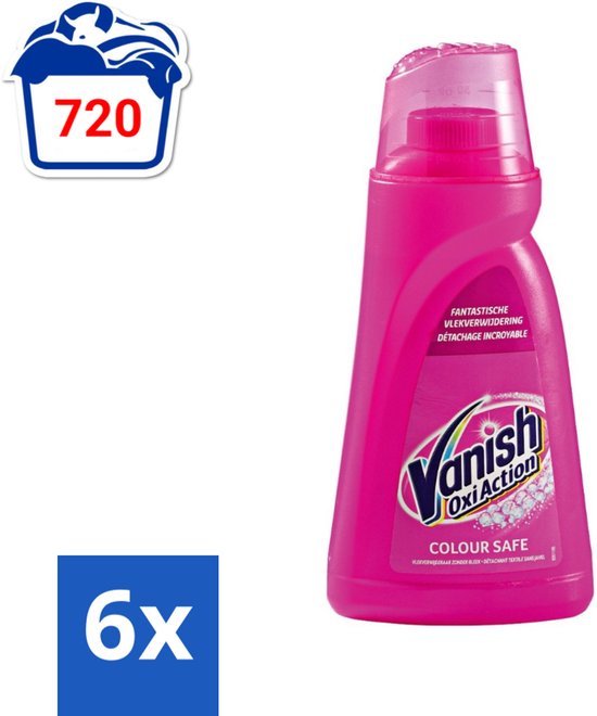 Vanish Vanish Oxi Action - Veilige Kleur - Vlekkenverwijderaar Gel - Zonder Bleek - Gekleurde Was - 1 L - Voordeelverpakking - 6 stuks