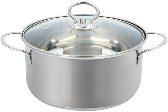 Alpina alpina Kookpan 20 cm - 2L - RVS Pan - Glazen Deksel - Alle Warmtebronnen - Pan Inductie