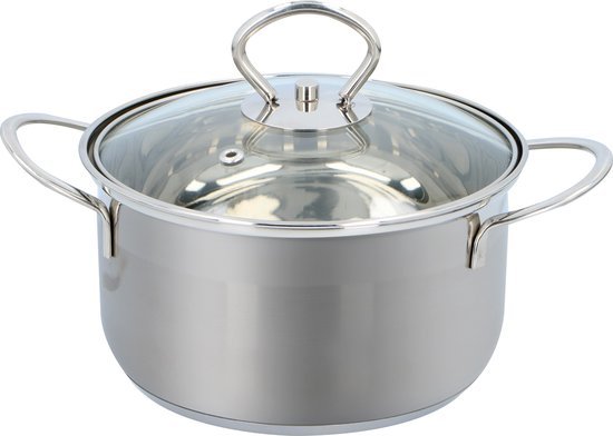 Alpina Alpina Pan met Glazen Deksel - Ø 16 cm - Alle Warmtebronnen - Ook Inductie