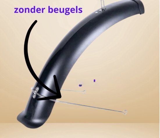 Voorspatbord Voorspatbord - Spatbord voor zonder beugels Fatbike V8 H9 V9 V20 V30 en andere modellen -