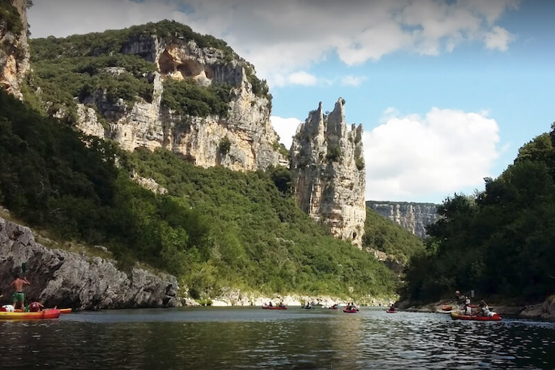 Descente en canoë kayak de l'ardèche 8km