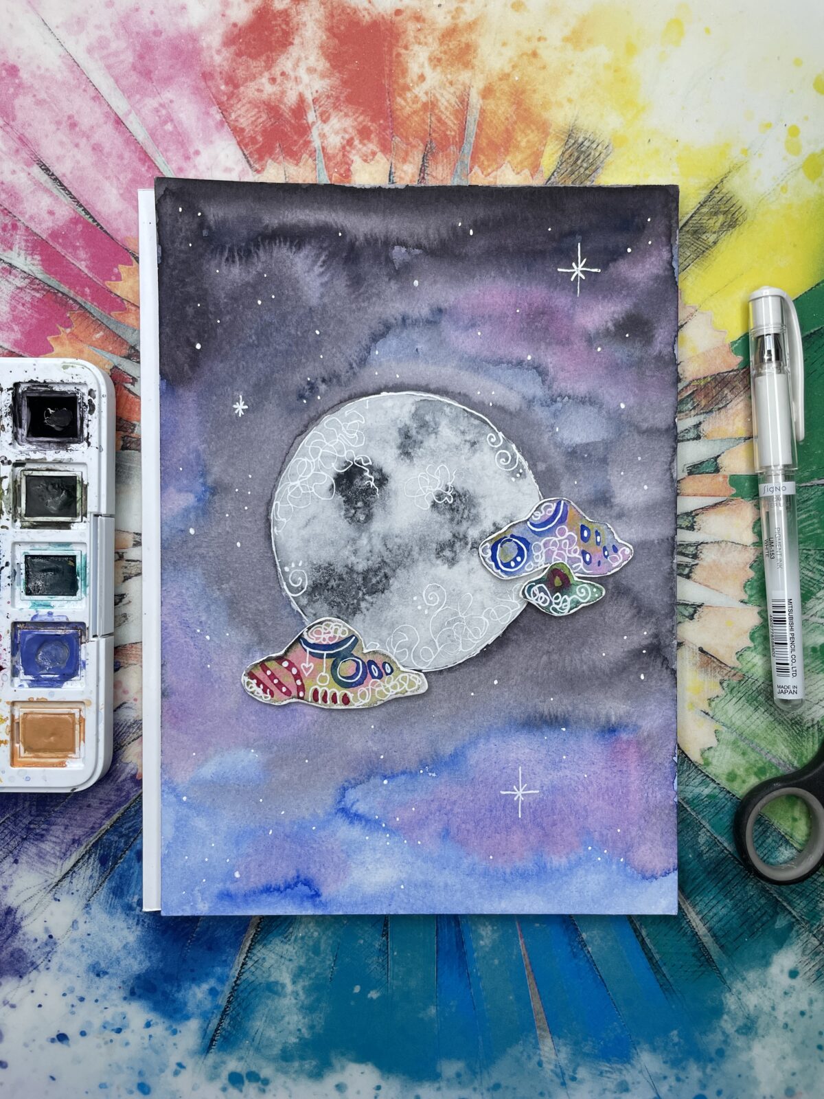 Mond malen mit 3D Effekten – einfache Anleitung