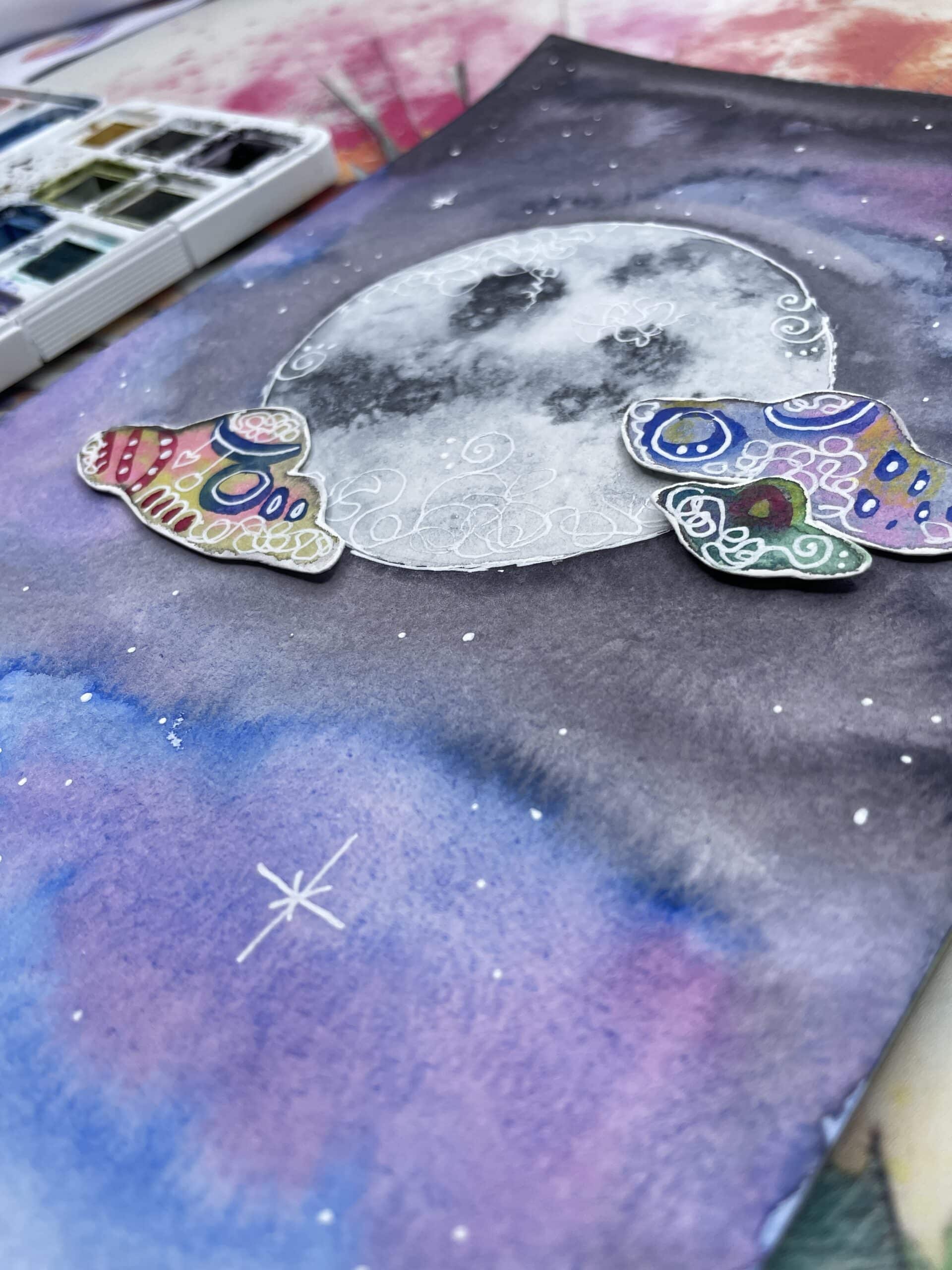 Mond malen mit 3D Effekten – einfache Anleitung