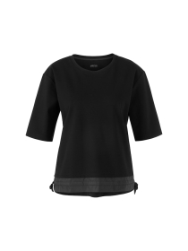 T-Shirt in kastiger Form mit Kordelzug – Kurzarm & fester Baumwollstoff