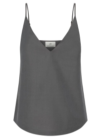 HARU Top mit Spaghetti-Trägern Grau aus Tencel