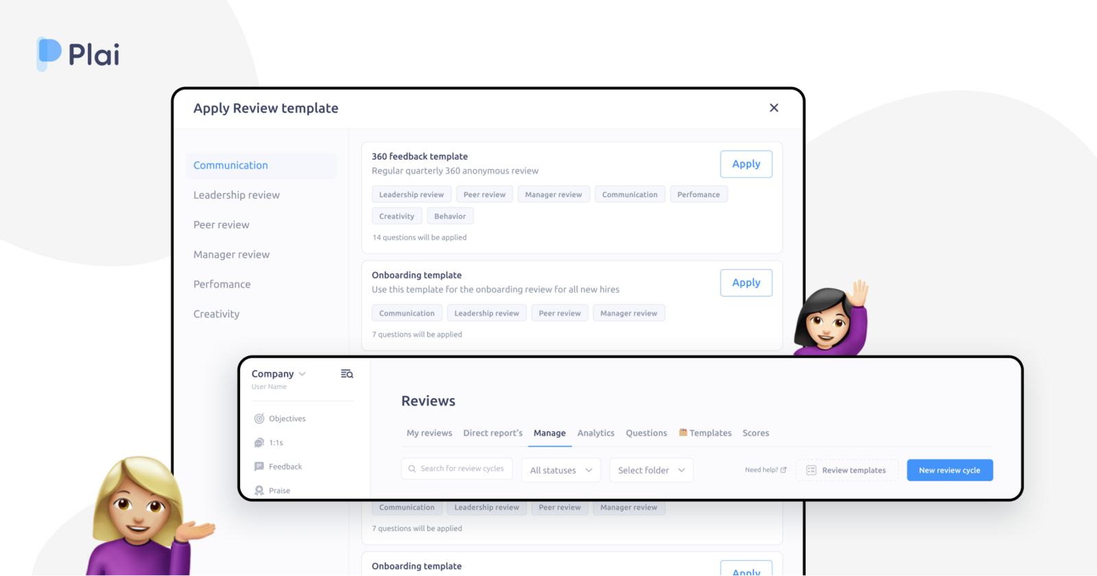 Access review templates in Plai