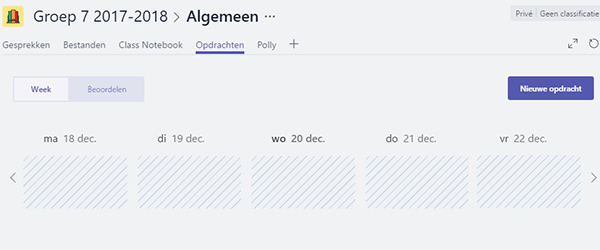 opdracht aanmaken in teams