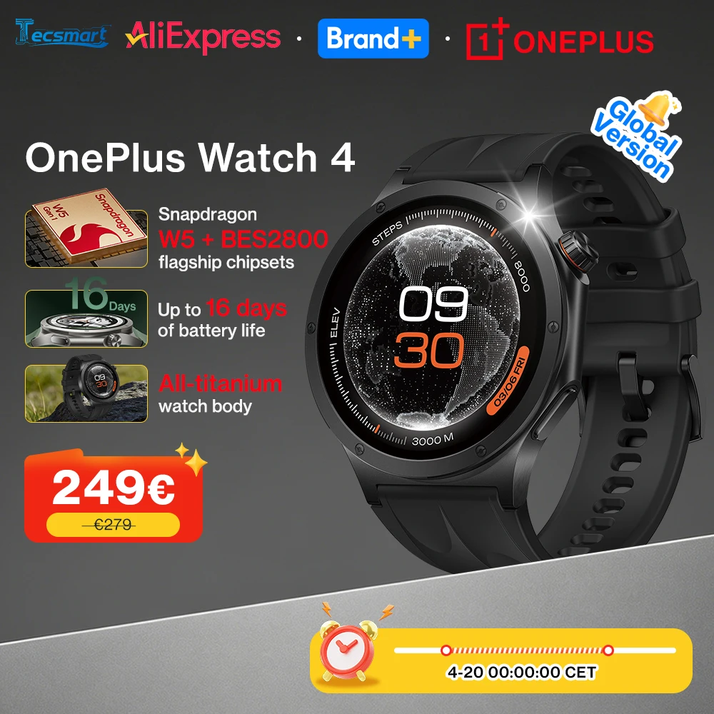 Premiera - OnePlus Watch 4 46mm Amoled GPS, NFC, eSIM, WearOS