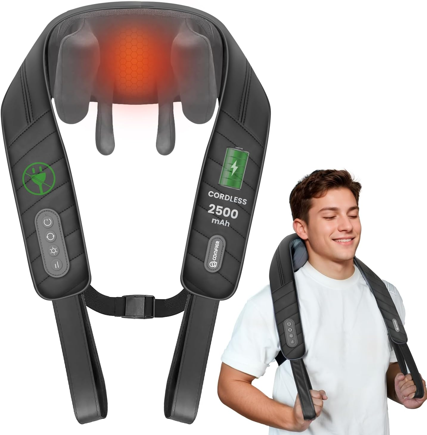 COMFIER Cordless Neck Massager with Heat