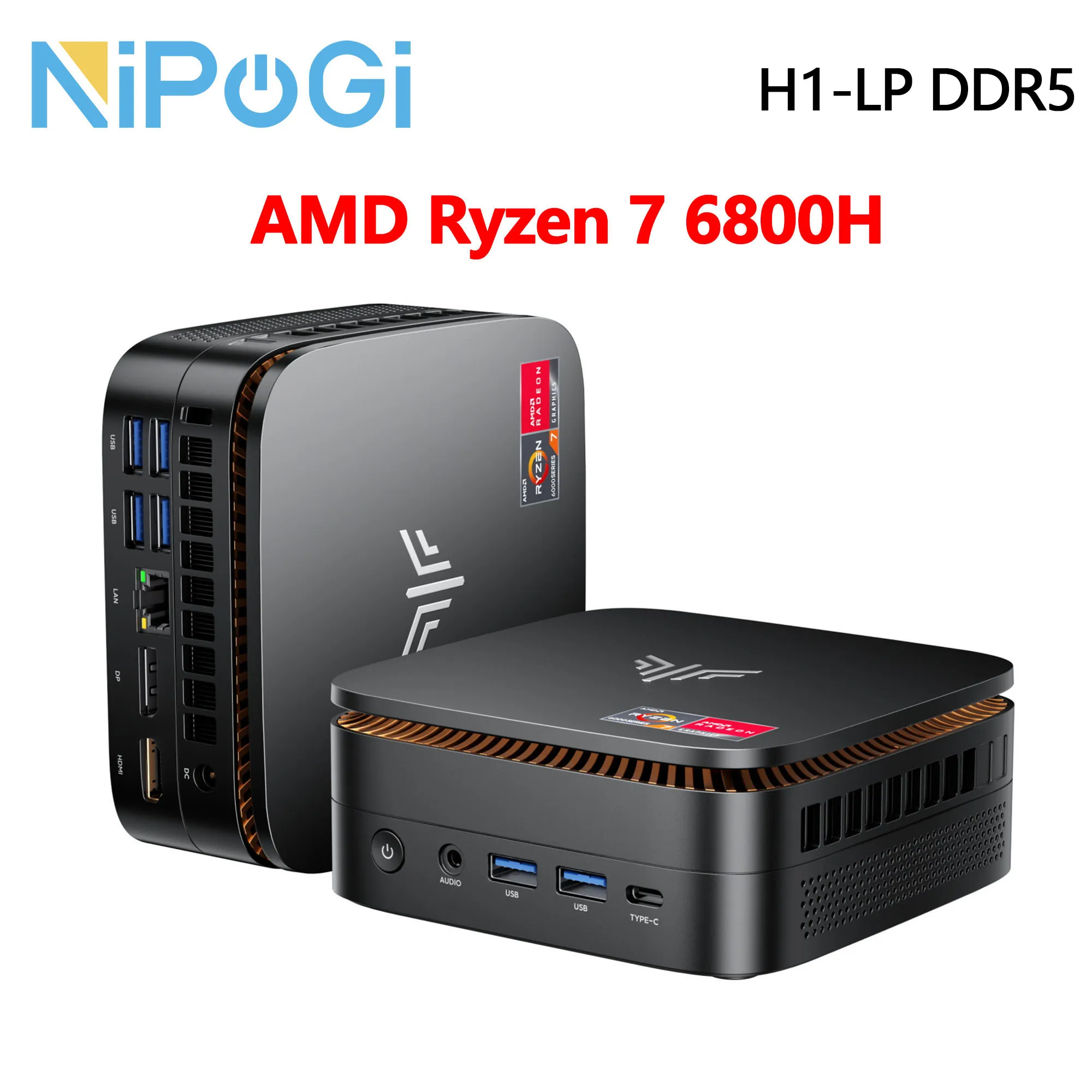 Mini PC NOPOGI AMD Ryzen 7 6800H RAM 32GB DDR5 HD 512GB