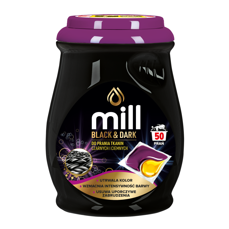 Mill Black&Dark kapsułki do prania ciemnych ubrań 50szt 68 groszy sztuka