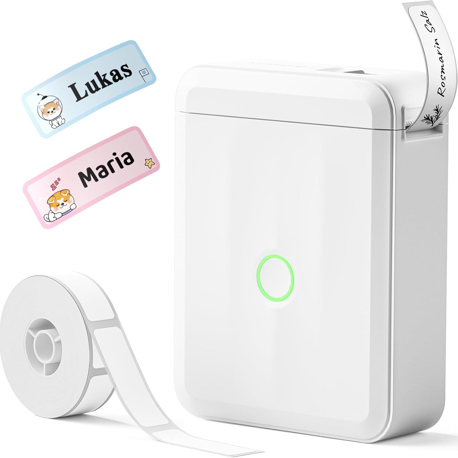 NIIMBOT D110 naklejka z nazwiskiem, drukarka etykiet Bluetooth, z wodoodpornymi etykietami, 155 sztuk/rolka, do domu, biura, szkoły, przedszkola
