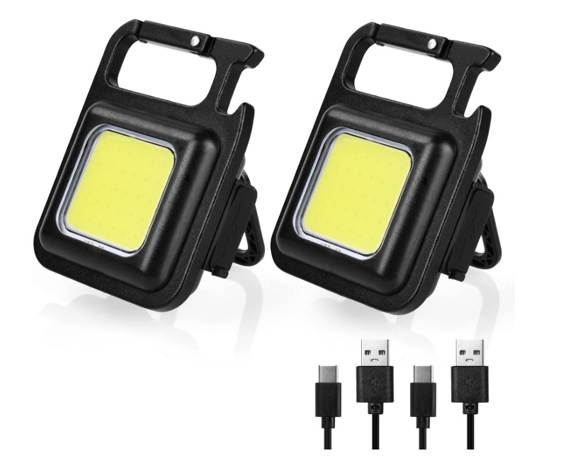 Mini LED 4 tryby Mini latarka z brelokiem 2 szt. Wielofunkcyjne światło magnetyczne 800 lumenów wodoodporne