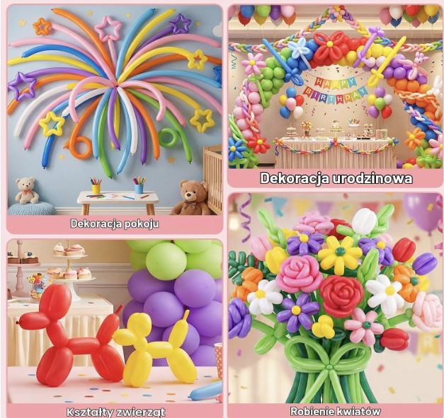 200 sztuk balonów do modelowania 30 cm
