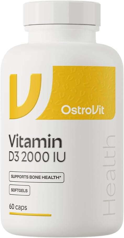 Witamina D3 2000-4000 IU + K2 OstroVit | Tabletki | Suplement diety |Odporność | Softgel (Witamina D3 2000IU 60 kapsułek)