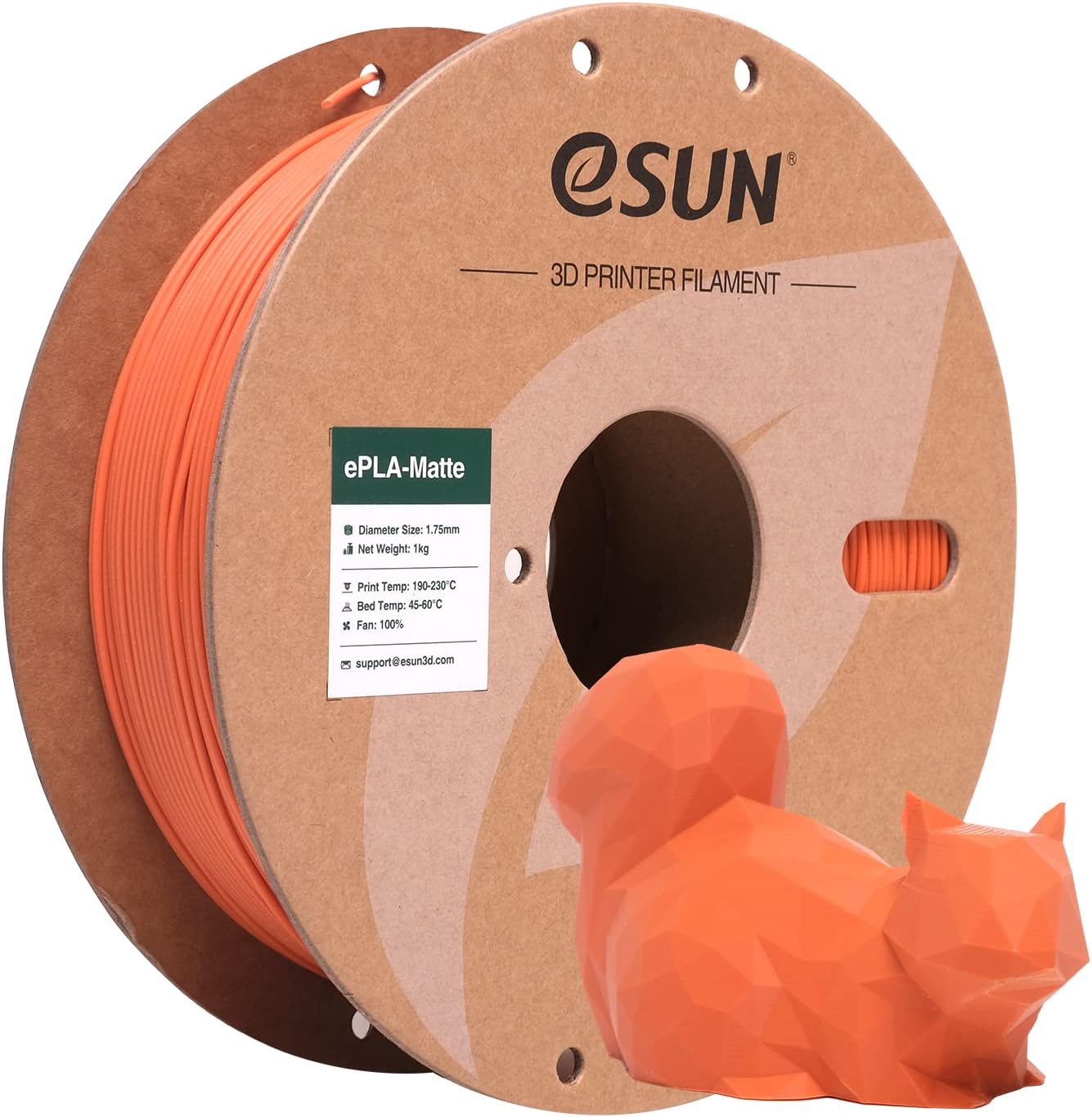 Filament do drukarki eSUN 3D Matowy PLA, Matowy Filament PLA 1.75mm, 0.02mm, Szpula 1KG