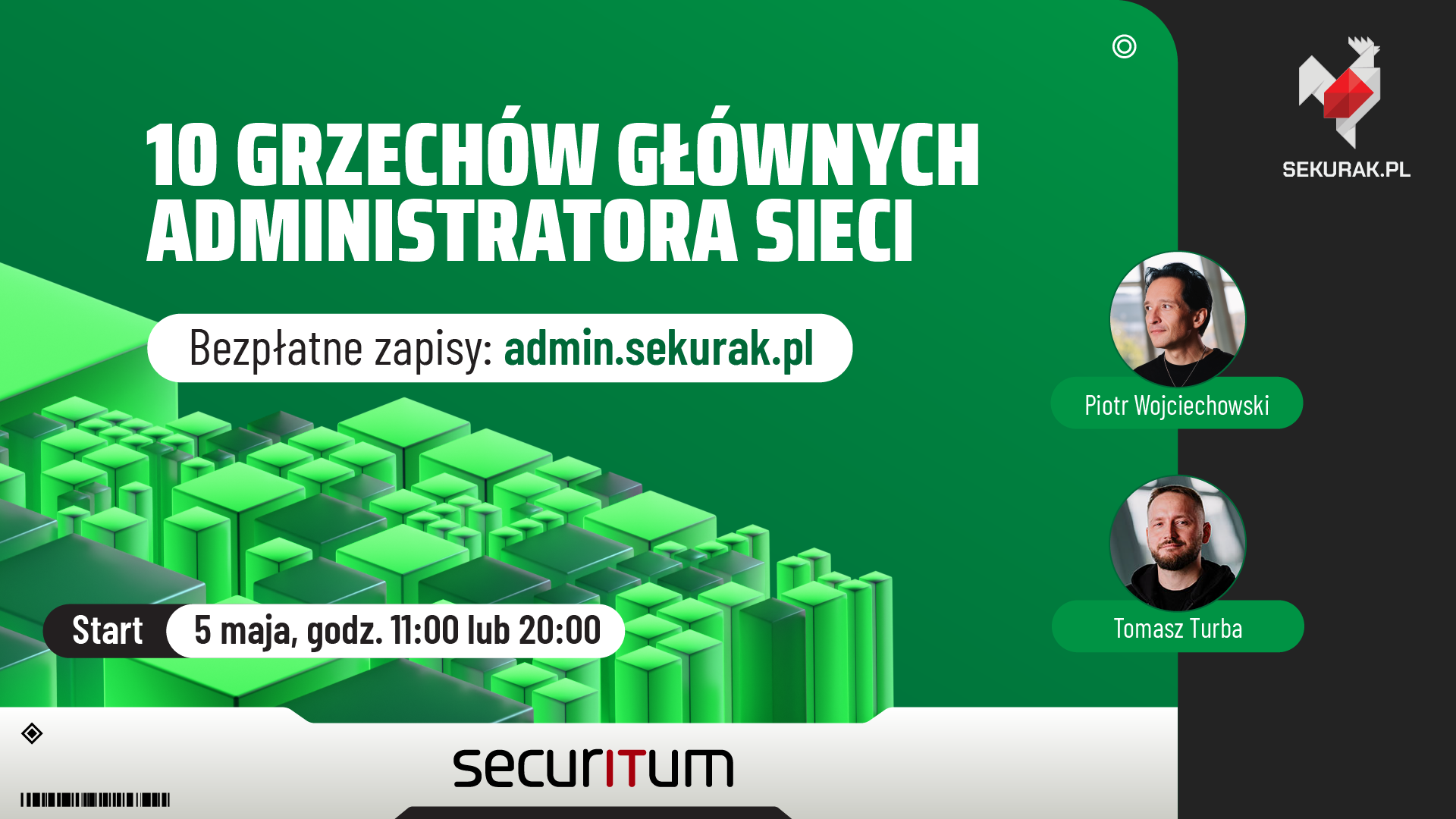 Darmowe szkolenie - Praktyczny pokaz: 10 grzechów administratora sieci – Sekurak.pl
