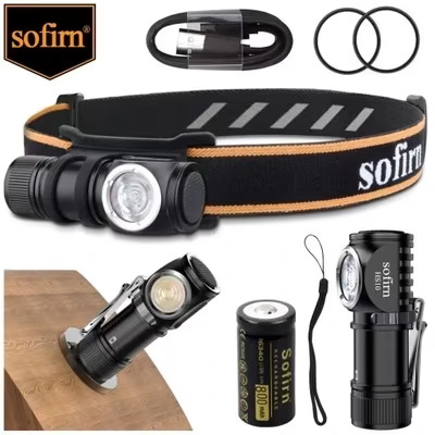 Latarka czołowa Sofirn HS10 z dostawą z Polski - moc 1100lm, barwa 4000/5000K, waga 37g, moc 1100lm, bateria 800mAh 16340