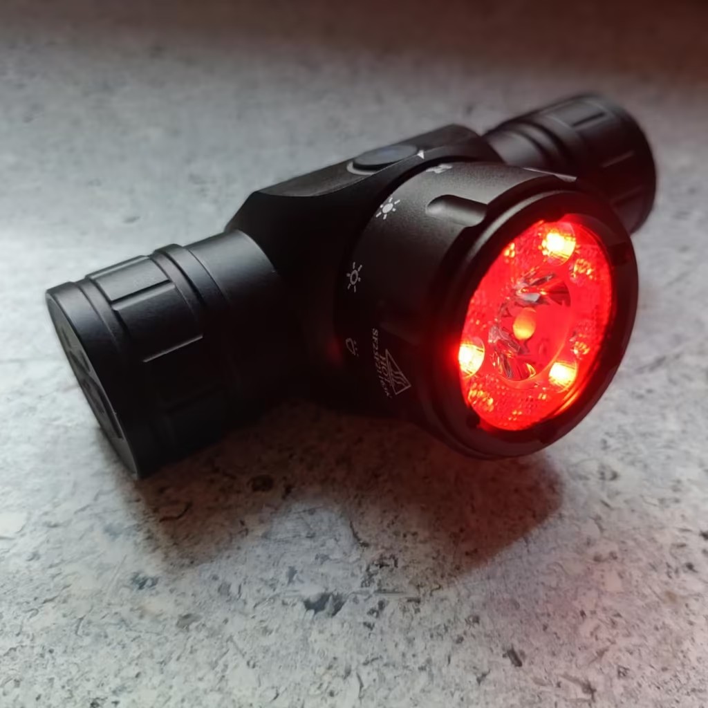 Latarka czołowa Sofirn HS21 - moc 2200lm, akumulator 3000mAh, białe i czerwone światło (4 tryby), USB-C, czołówka- $24.82