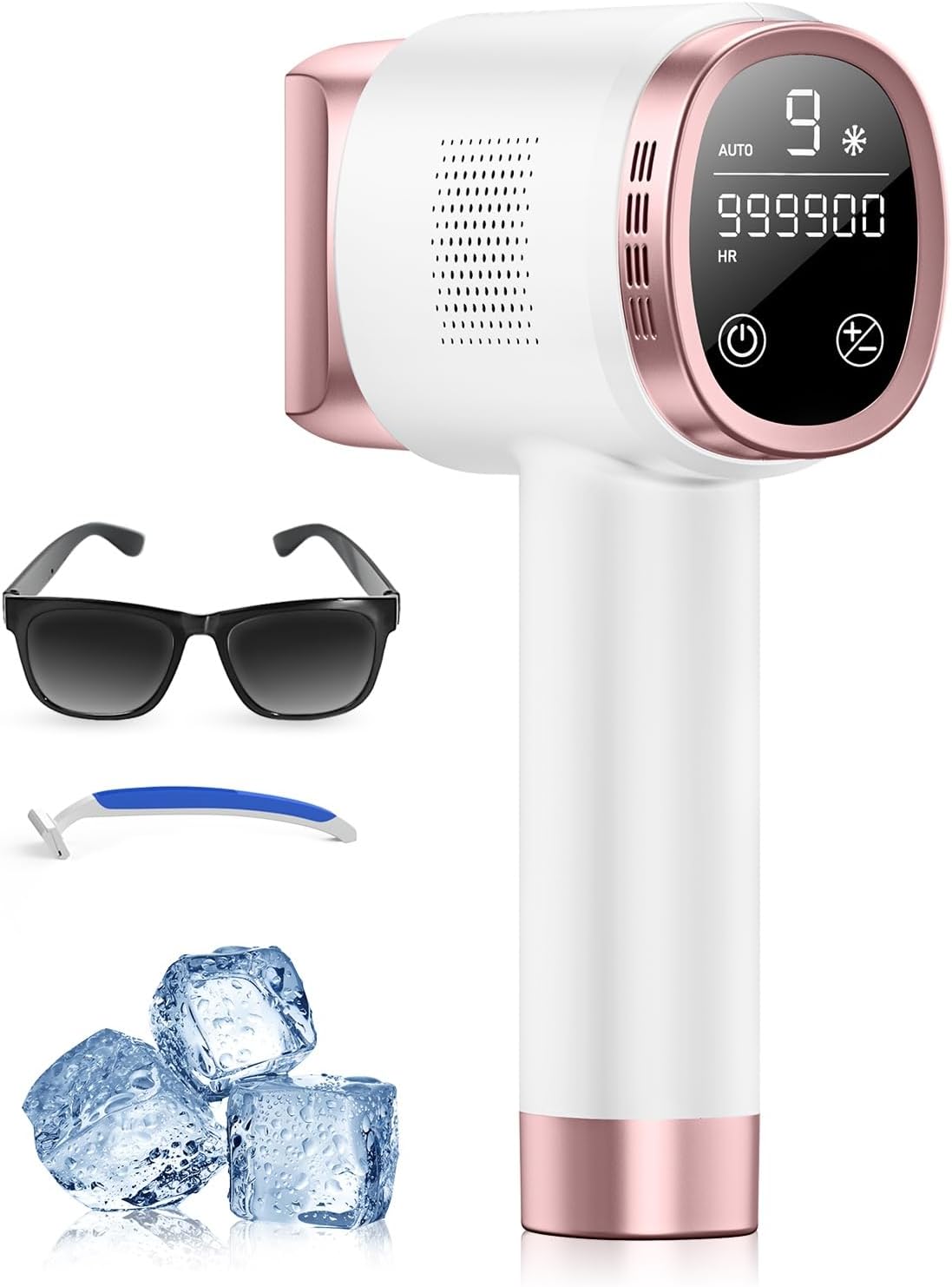 Depilator światłem pulsacyjnym z funkcją chłodzenia lodem, ekran dotykowy LCD