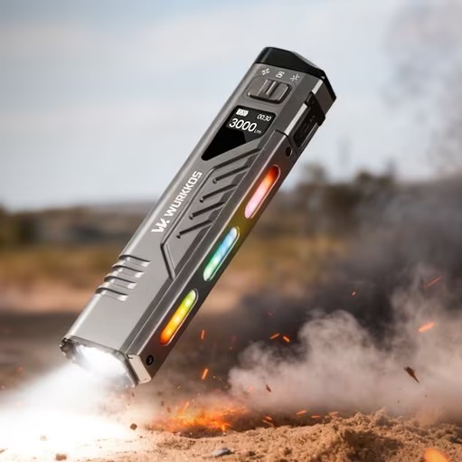 Latarka taktyczna Wurkkos TD11 - moc 3000lm, zasięg 320m, wyświetlacz OLED, 3 tryby (spot, flood, RGB)