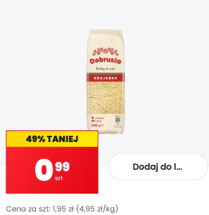 [Biedronka] Makaron krajanka nitki Dobrusia 200g