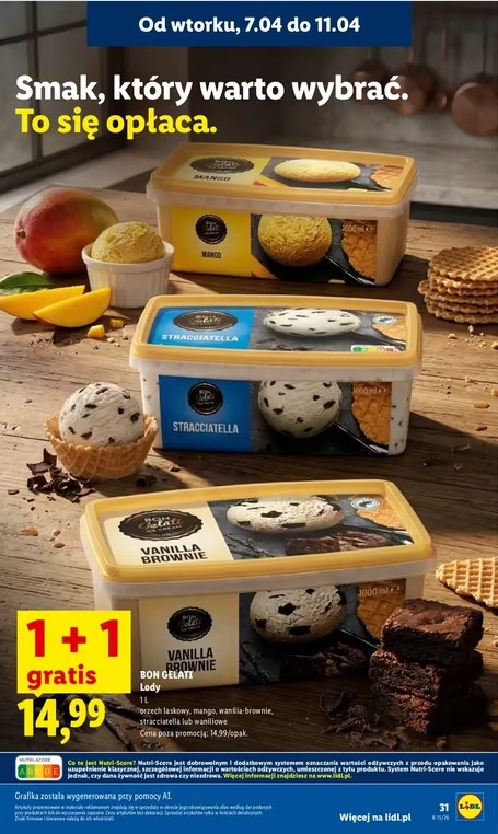 Lody Bon Gelati 1 + 1 gratis w Lidlu