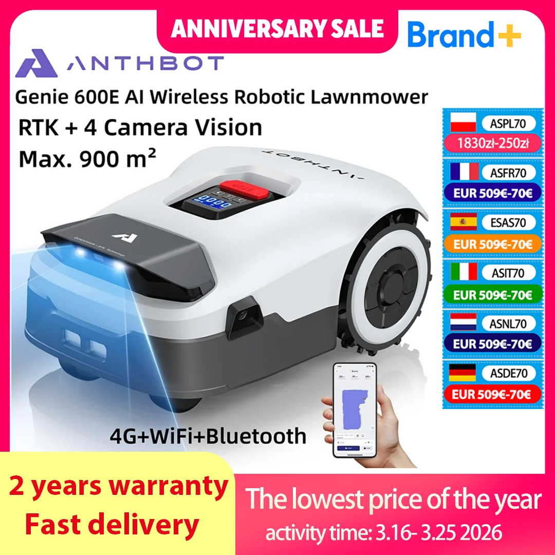 ANTHBOT Genie 600E AI Bezprzewodowa Robotyczna Kosiarka