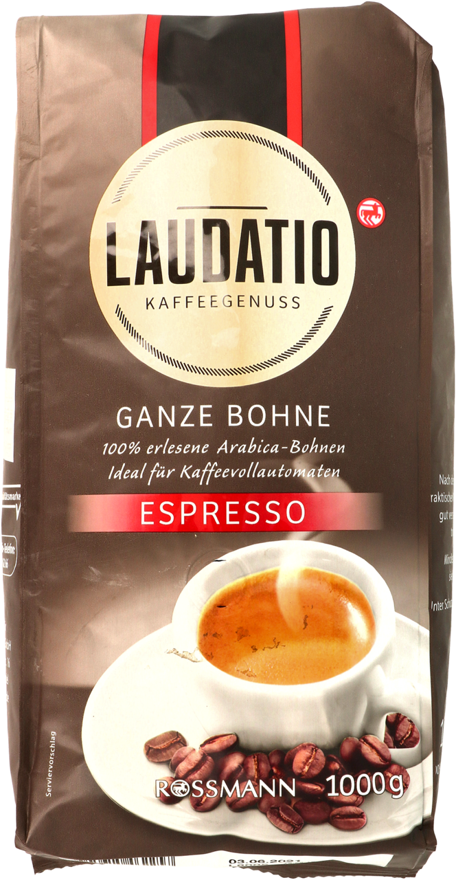 LAUDATIO Espresso Kawa ziarnista 1 kg , palona, 100% Arabica
