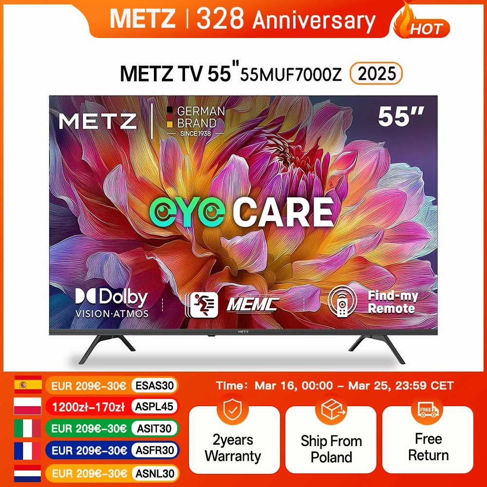 Telewizor Metz TV 43 55 cali 4K UHD Smart LED HDR 10