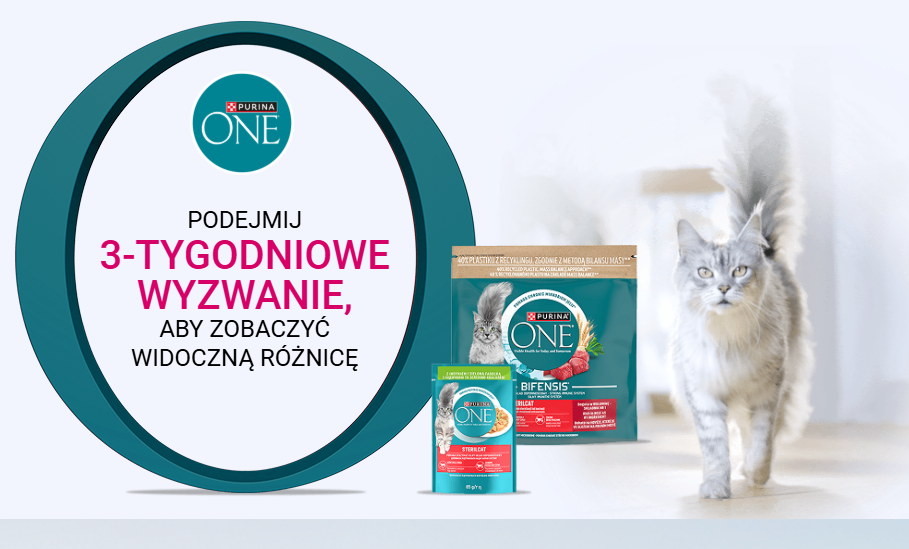 Karma Purina One dla kota za darmo - 1,5kg suchej + 4 saszetki mokrej 80g