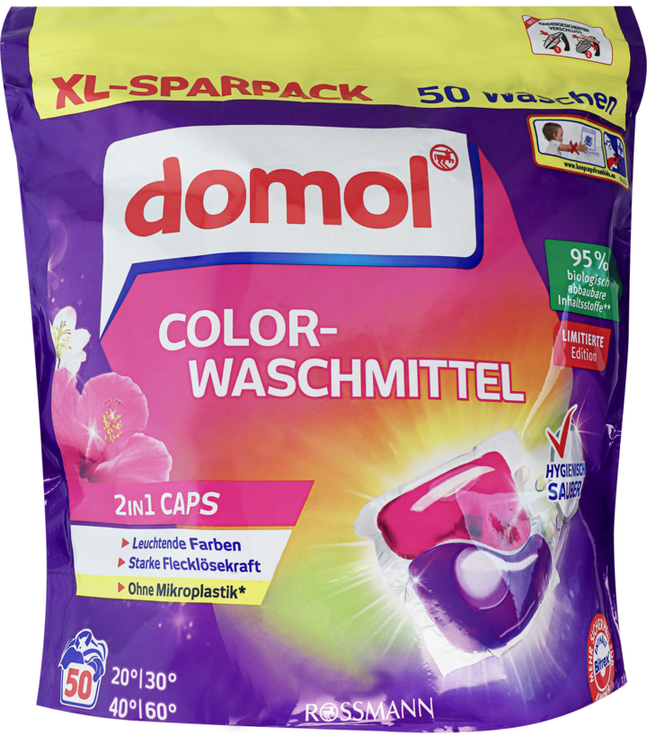 DOMOL Kapsułki do prania tkanin kolorowych 50 sztuk