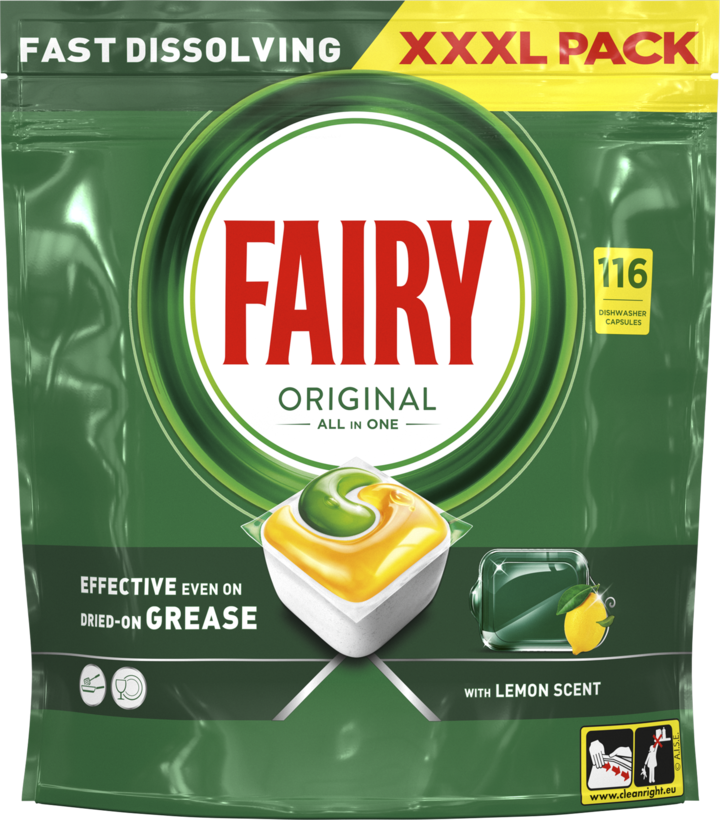 Fairy Original All In One Kapsułki do zmywarki Lemon 116 szt.